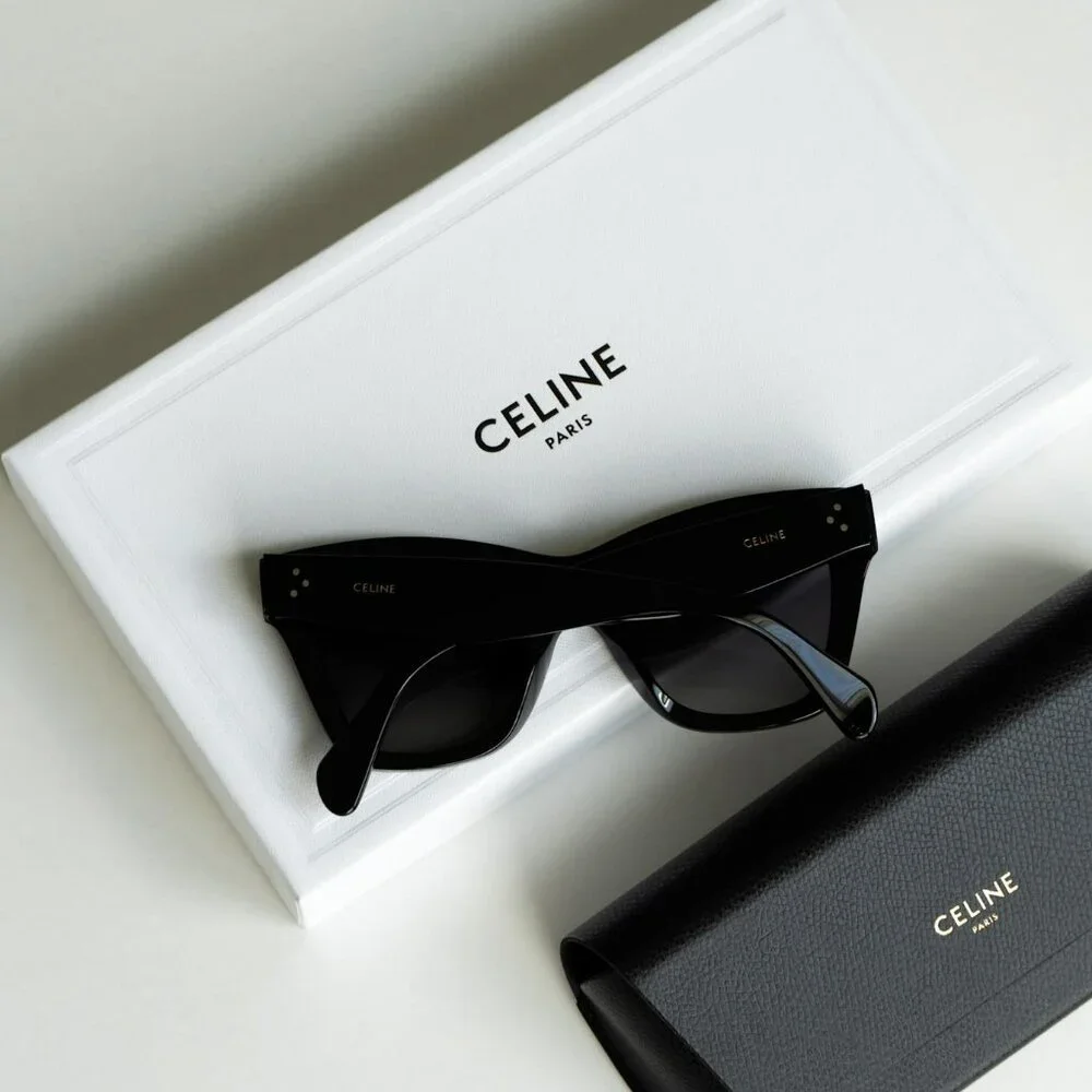 Celine 3 DOTS Women Sunglasses Black Grey Gradient CL4004IN 01D NEW AUTHENTIC - Picture 12 of 13